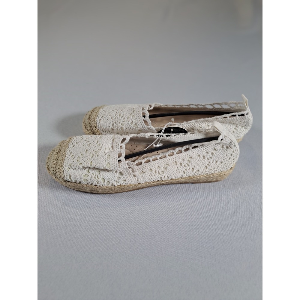 Alexis Bendel Comfort Crochet Espadrille Flats Cream White Lace Slip On Size 6 - Picture 2 of 6